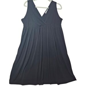 Mary McFadden Collection Black Dress Plus Size XL Sleeveless V-Neck Casual #349